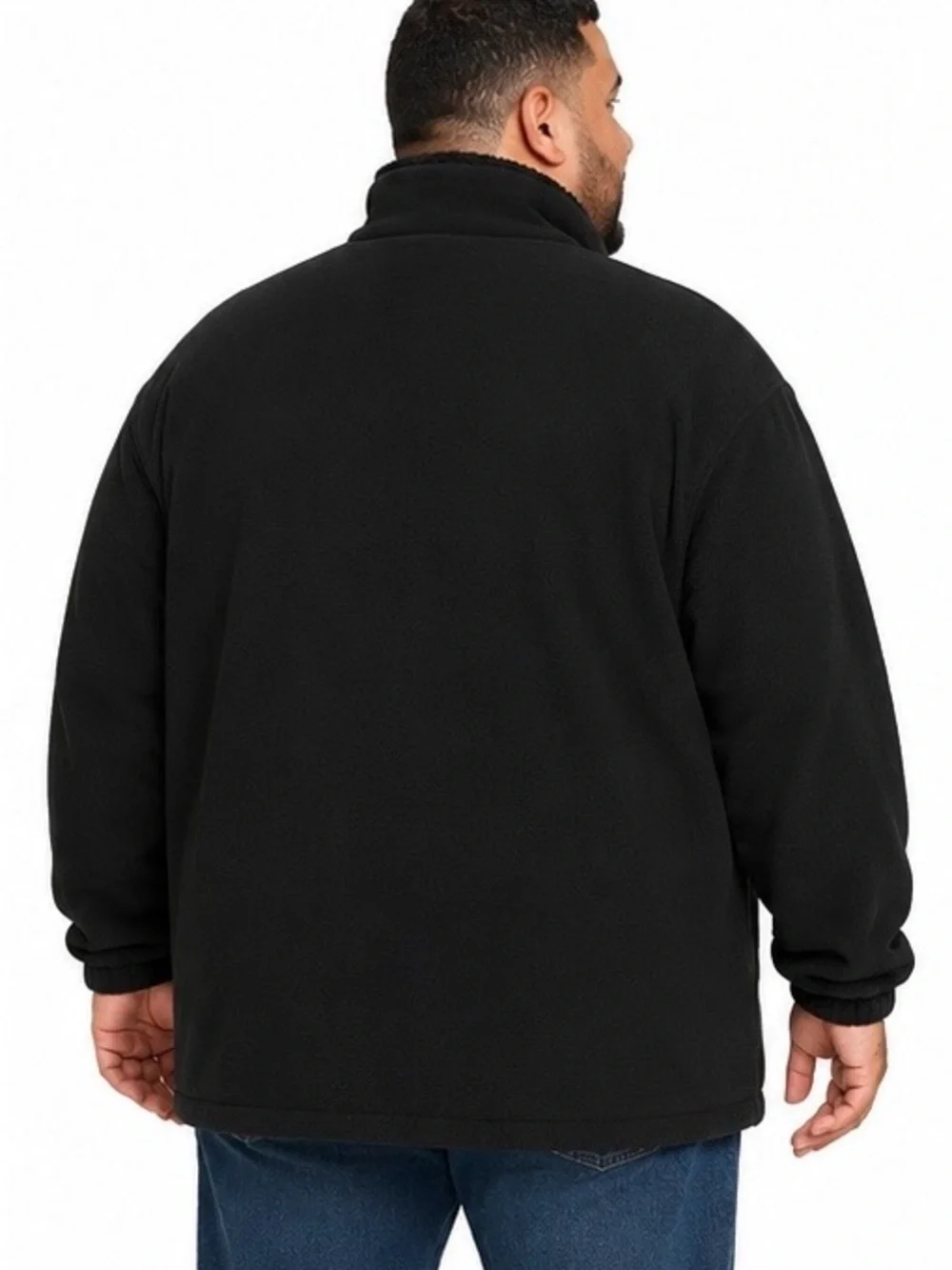 Black Fleece Full Zip Plush Lined Jacket 6XL